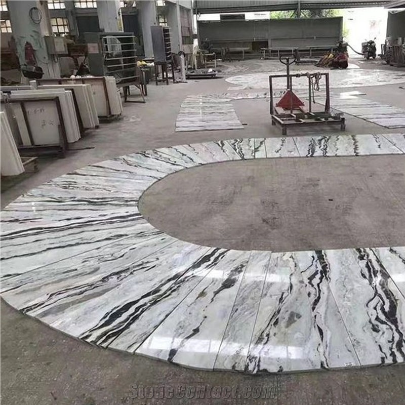 Book Match Natural China Indoor Blue Slab Danube Marble
